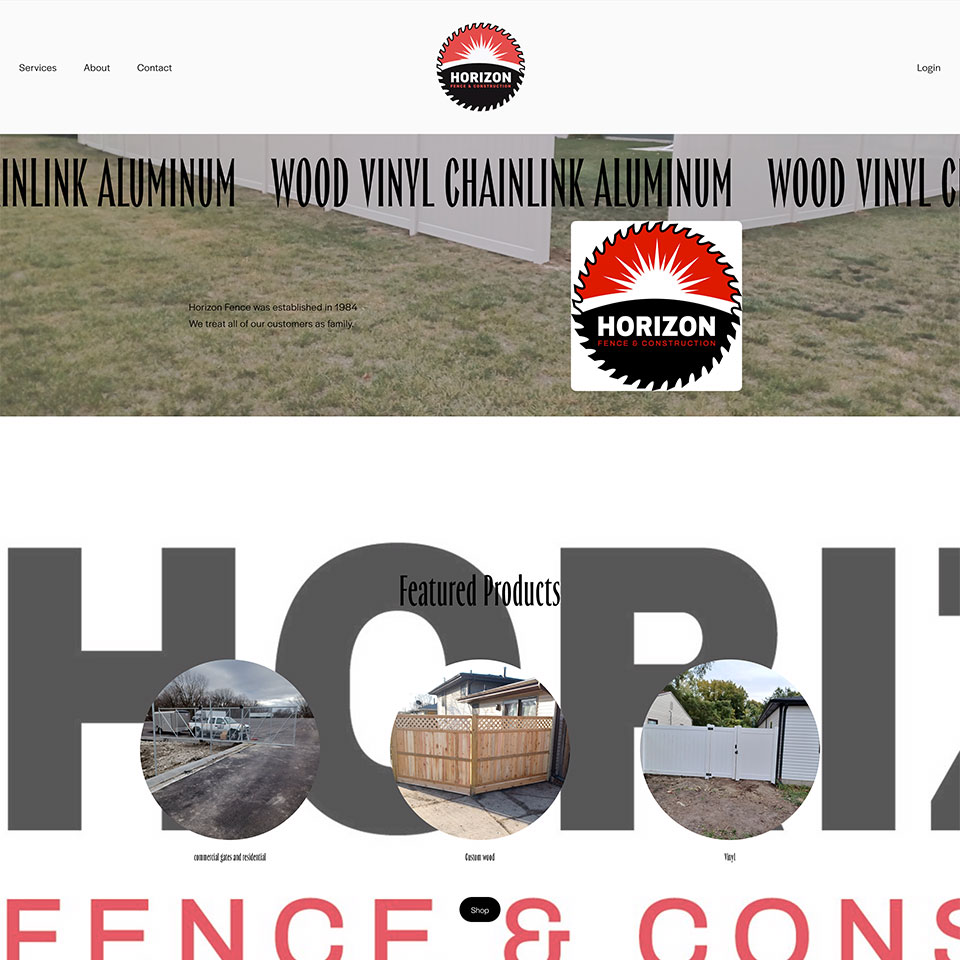 horizon fence and construction web page