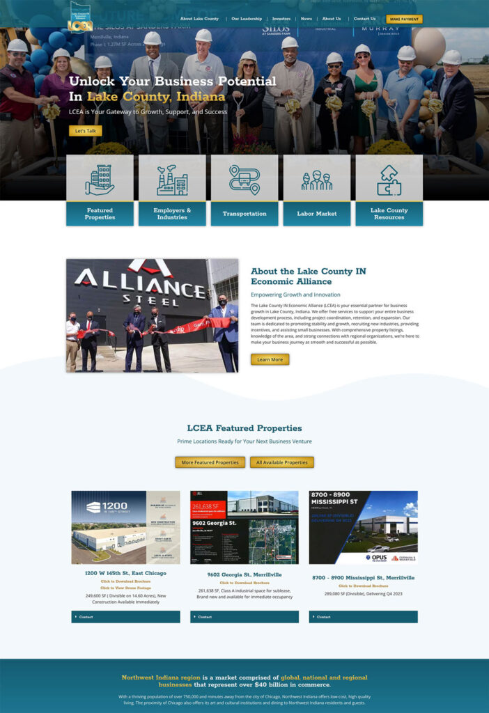 a webpage for a economic alliance
