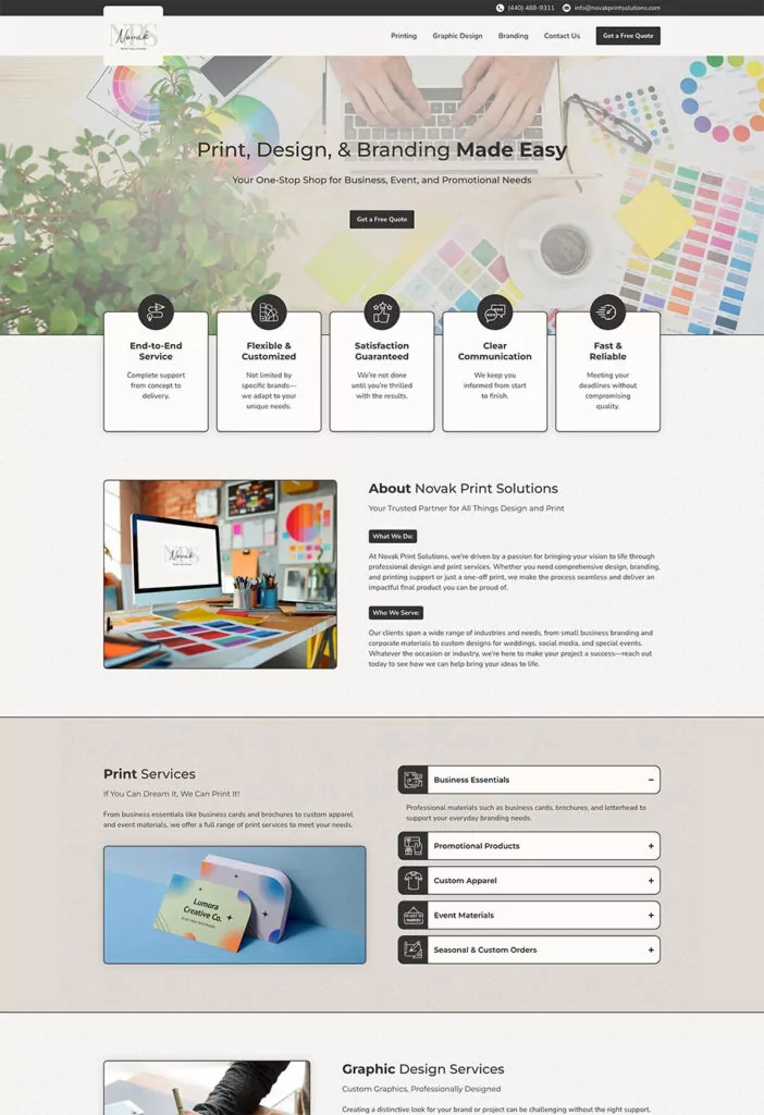 Novak Print Solutions Website